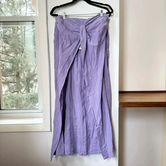 New Free People Banita Set Two Piece Pants Top Linen Blend Lavender Purple XS - Picture 6 of 15